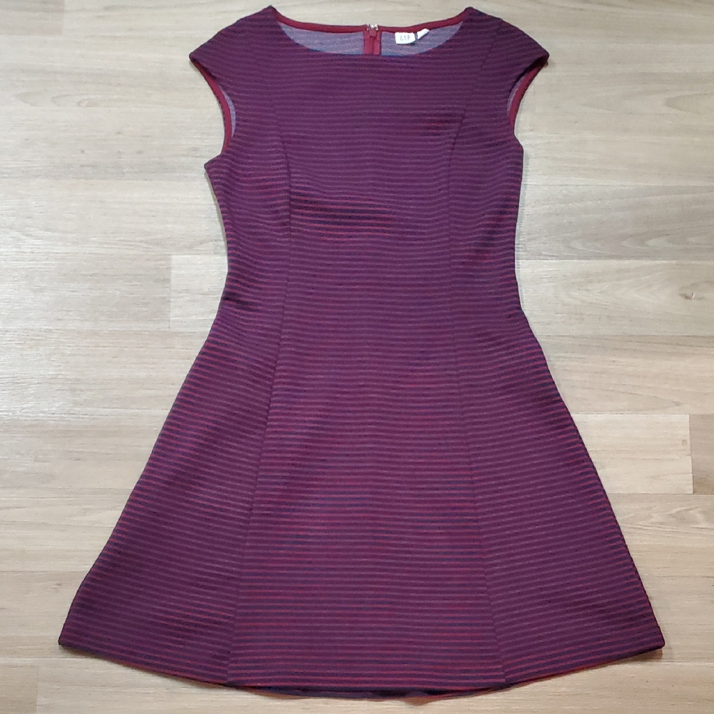 GAP Striped Burgundy Mini Dress